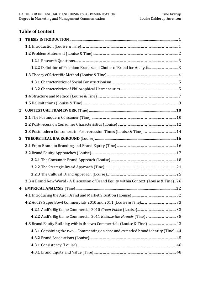 thesis of business communication